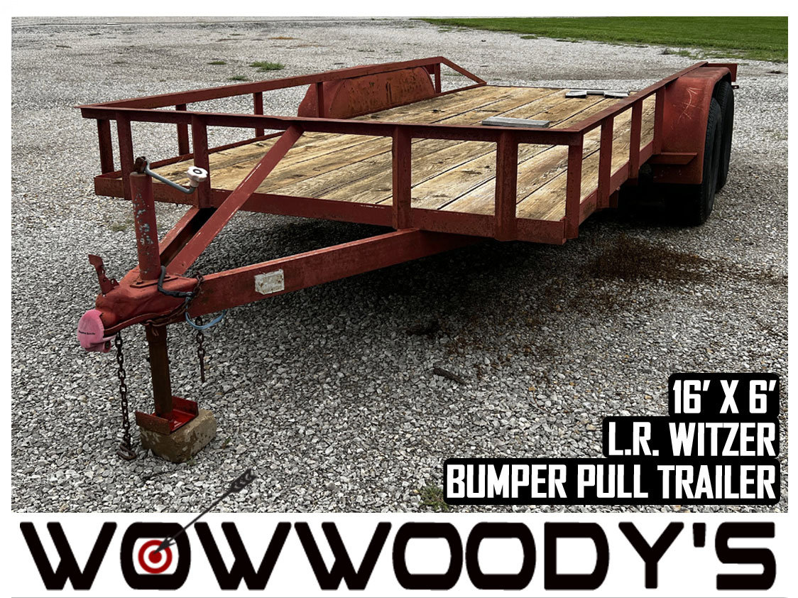 Used 0 L.R. Witzer Utility Trailer Double Axle 16' X 6' Bumper Pull with 48inch Ramps
