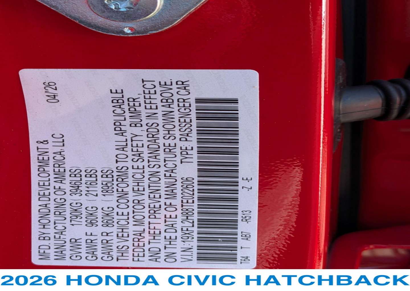 2026 Honda Civic Hatchback Sport - Photo 26