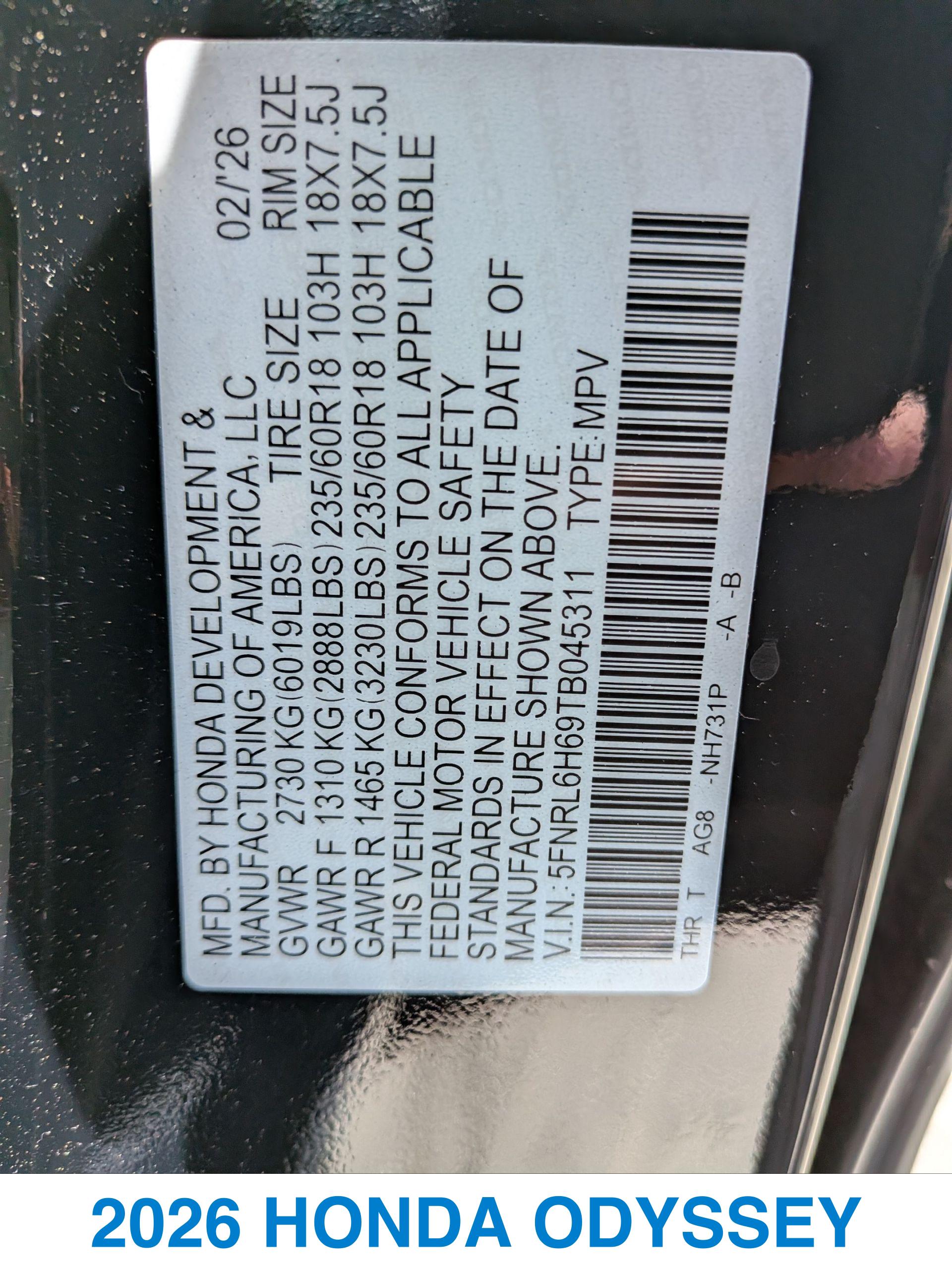 2026 Honda Odyssey EX-L - Photo 27