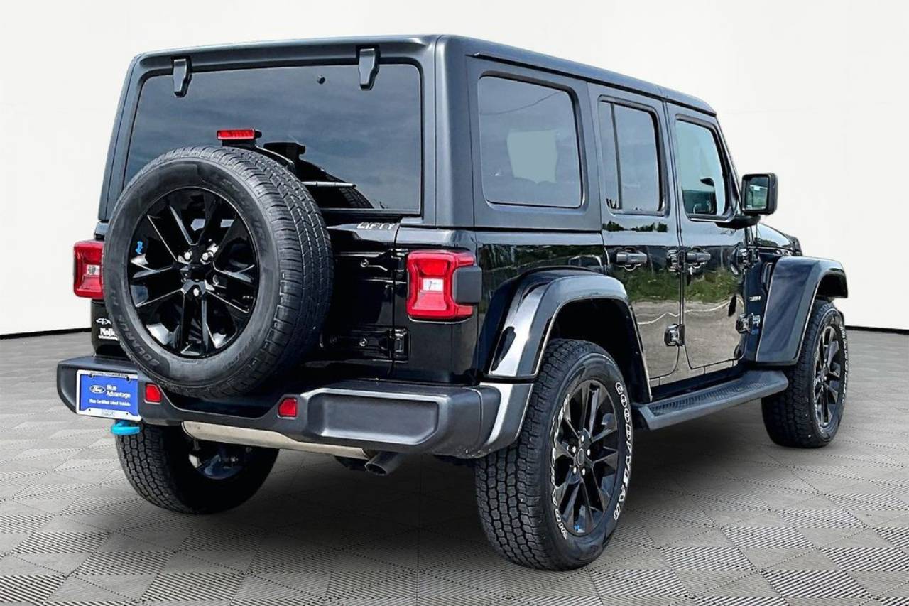 Certified 2022 Jeep Wrangler Unlimited Sahara 4XE with VIN 1C4JJXP60NW153664 for sale in Kansas City