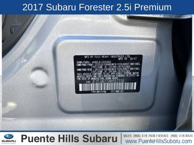 2017 Subaru Forester 2.5I Premium