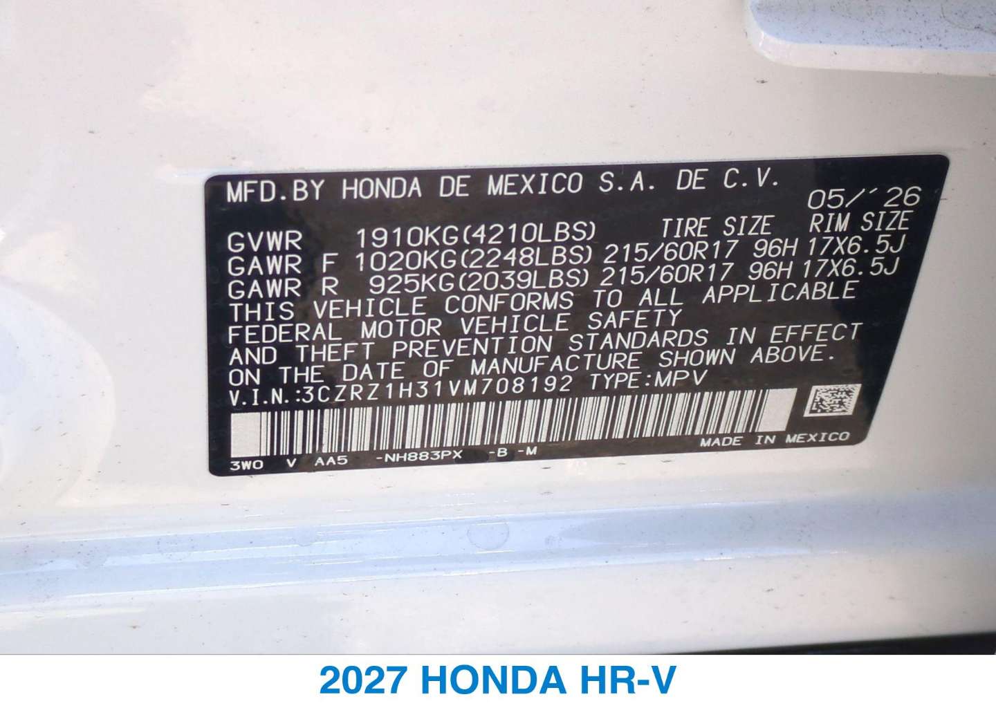 2027 Honda HR-V LX - Photo 26