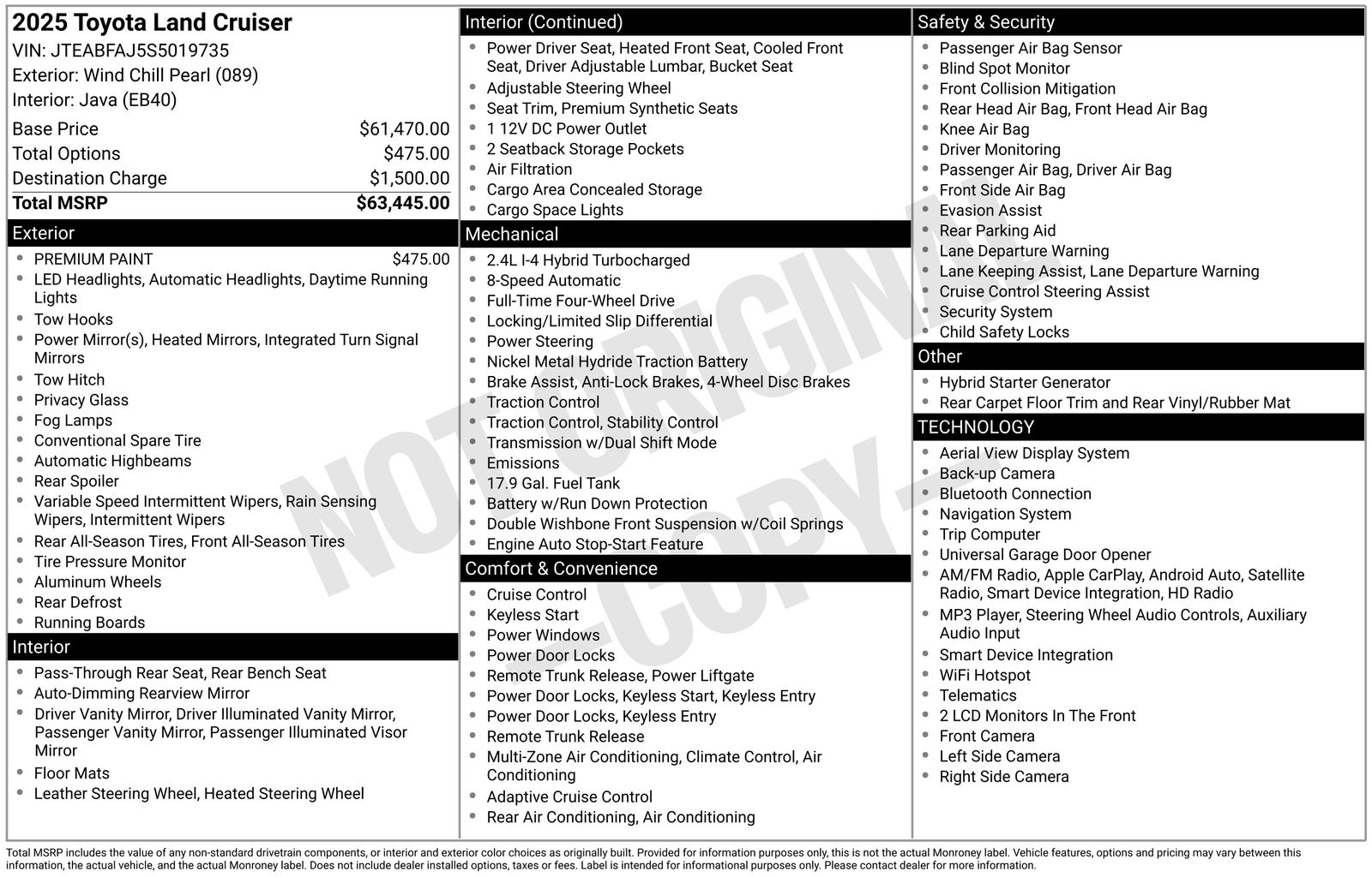 2025 Toyota Land Cruiser Base