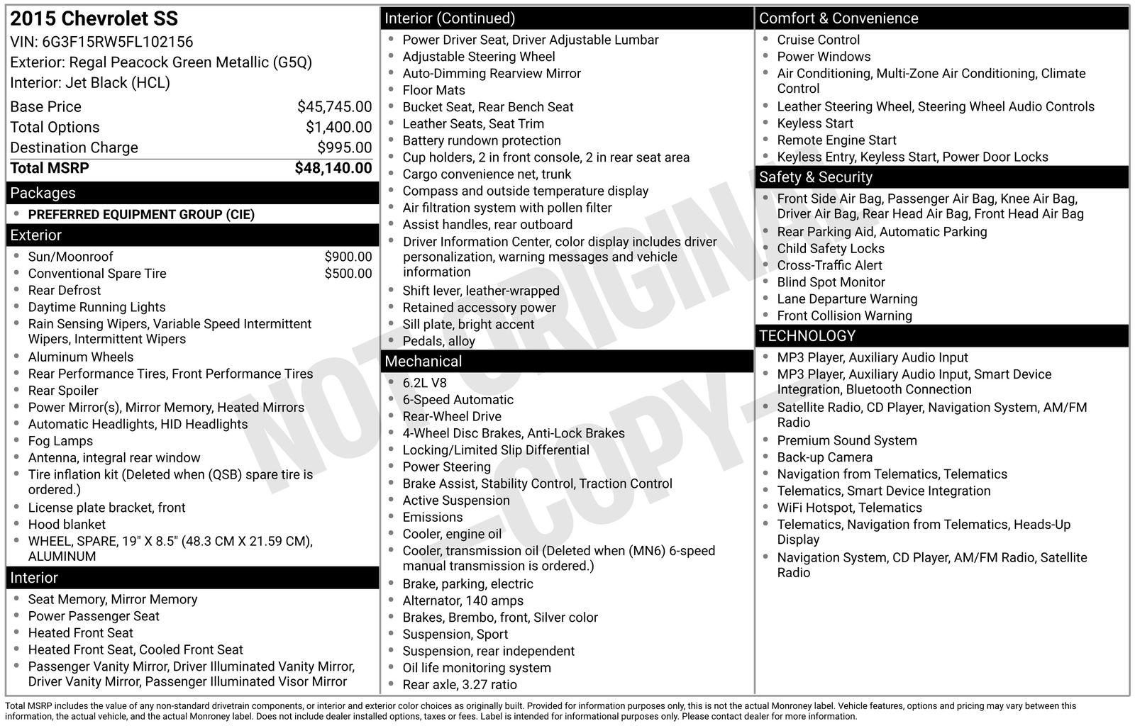2015 Chevrolet SS Base