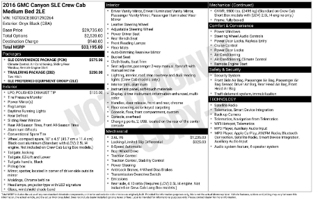 2016 GMC Canyon SLE1