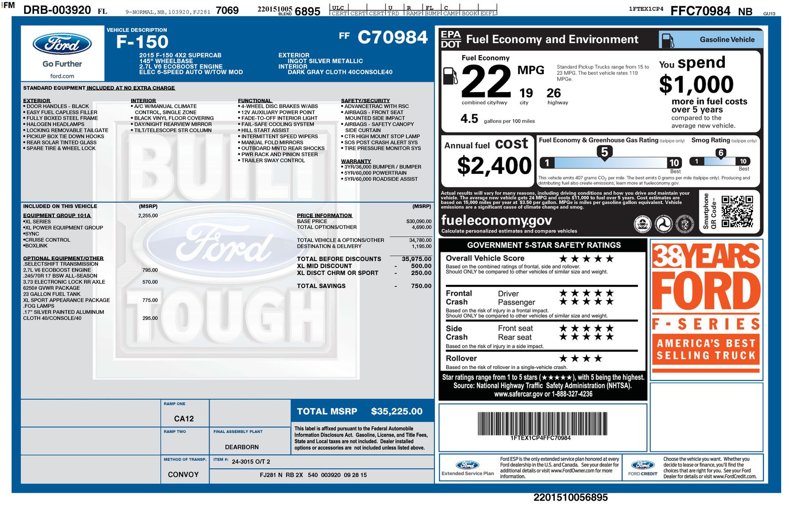 2015 Ford F-150 XL