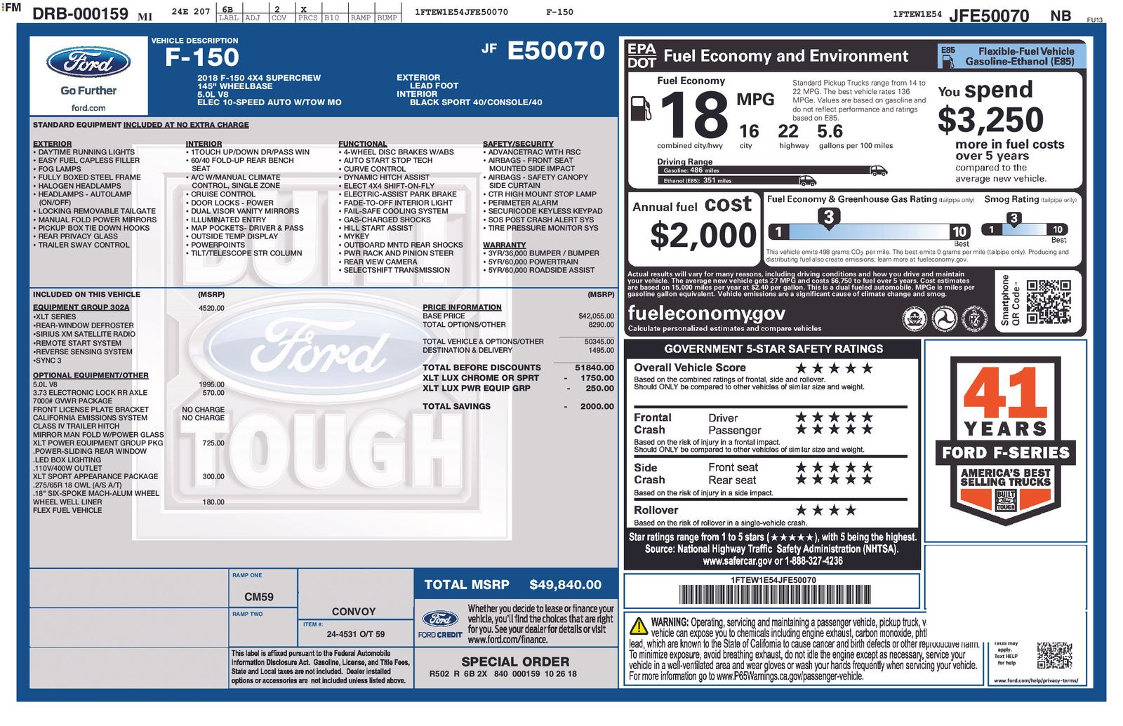 2018 Ford F-150 XLT
