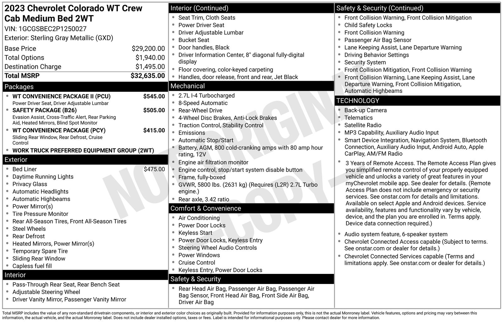 2023 Chevrolet Colorado Work Truck