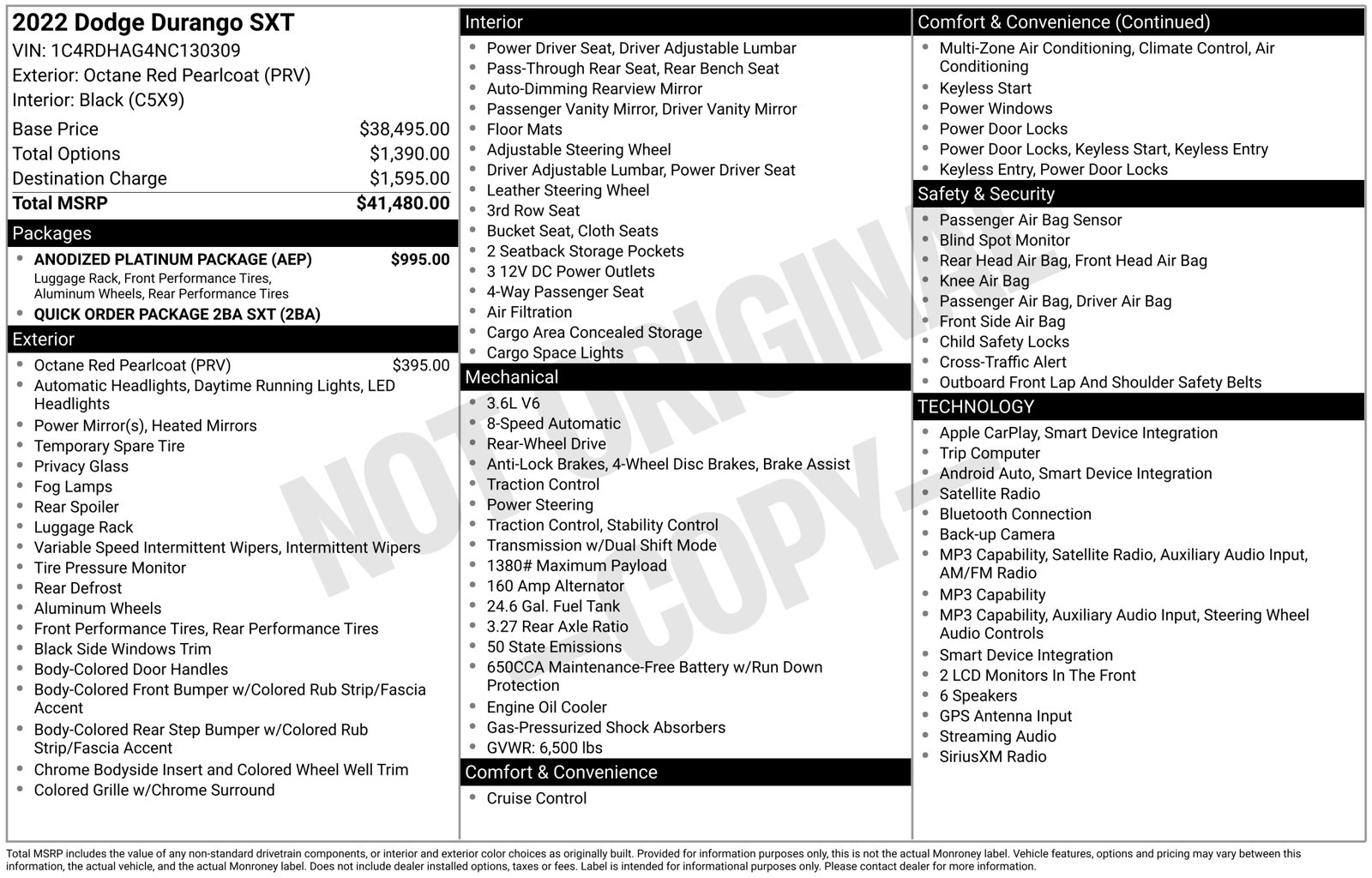 2022 Dodge Durango SXT