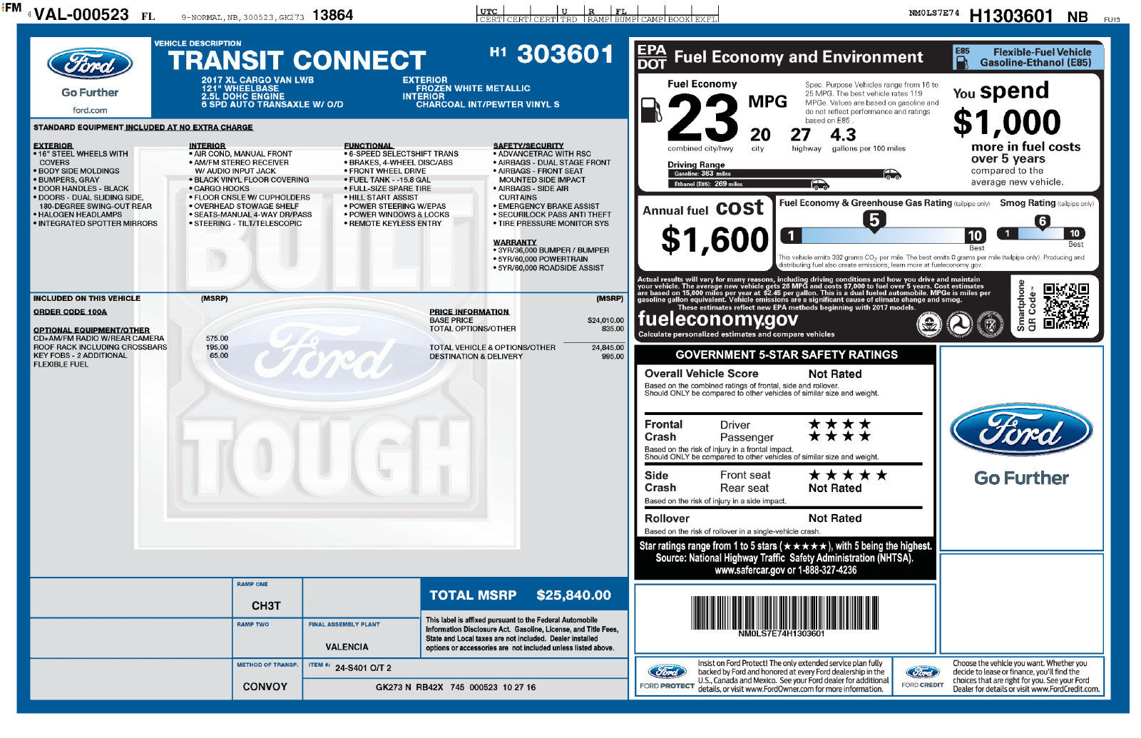2017 Ford Transit Connect XL