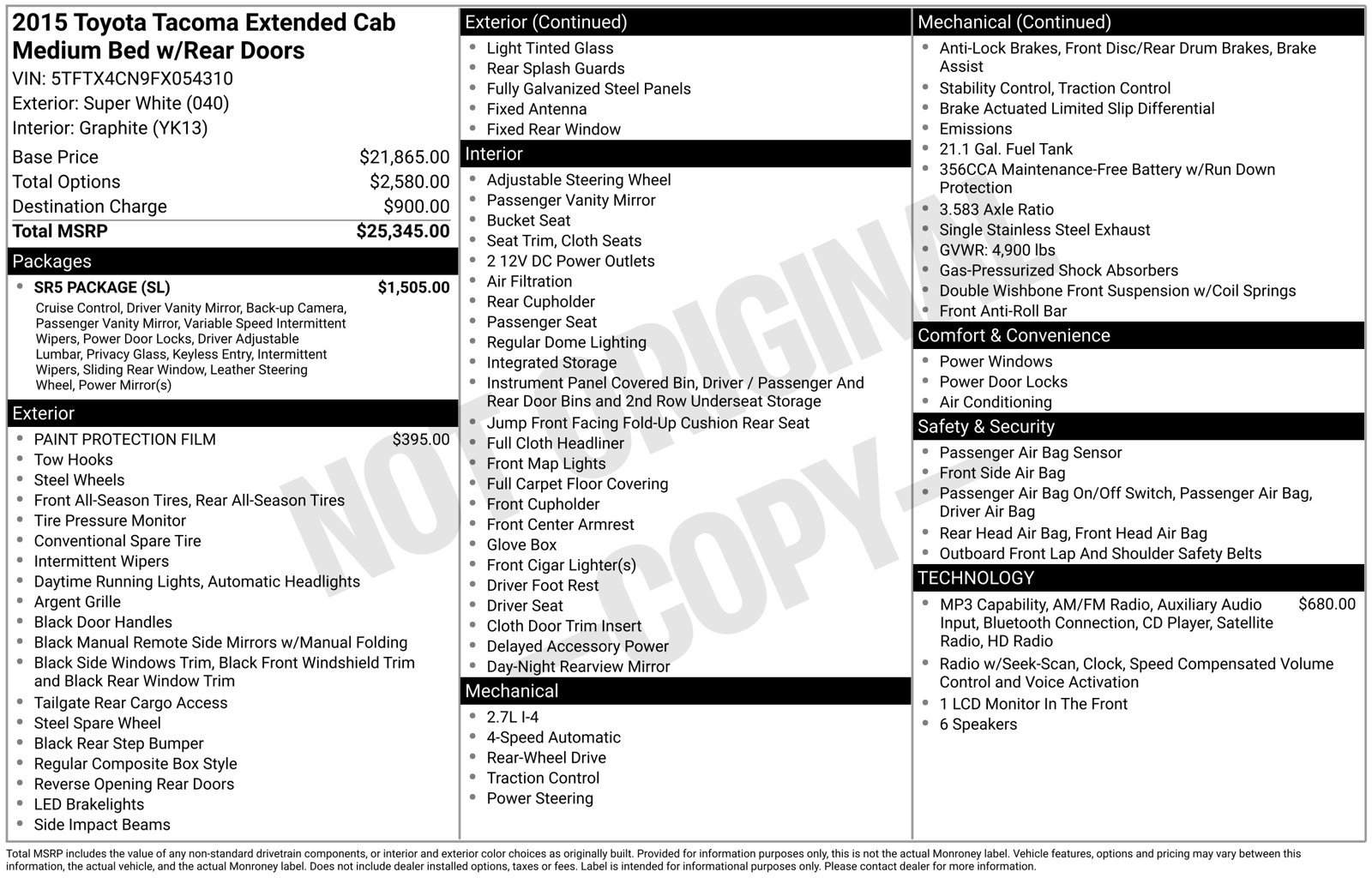 2015 Toyota Tacoma Base