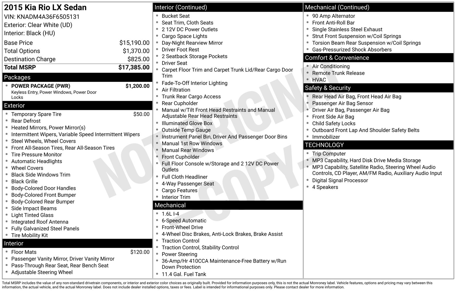 2015 Kia Rio LX
