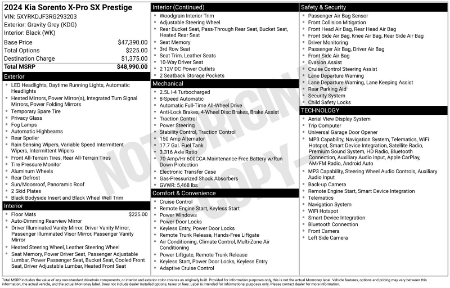 2024 Kia Sorento X-PRO SX Prestige