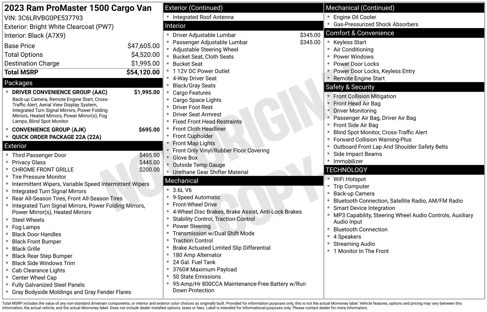2023 RAM ProMaster 1500 Base