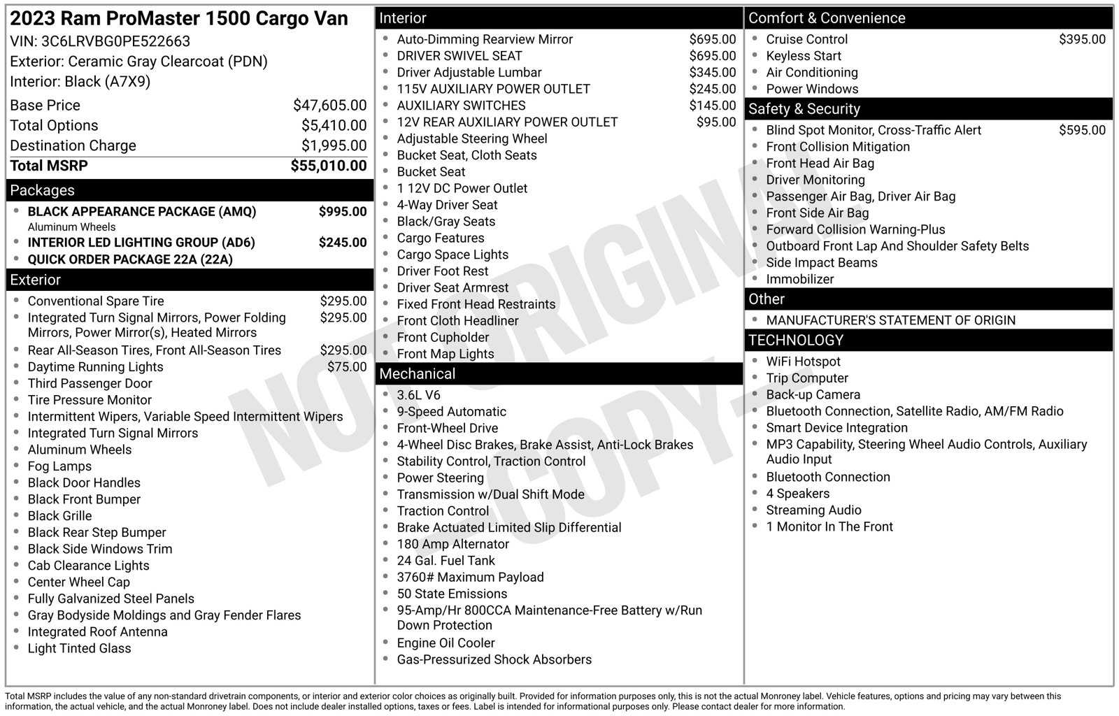 2023 RAM ProMaster 1500 Base